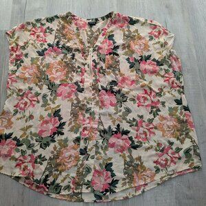 Torrid Women Plus Size 5XL Floral Short Sleeve Sheer